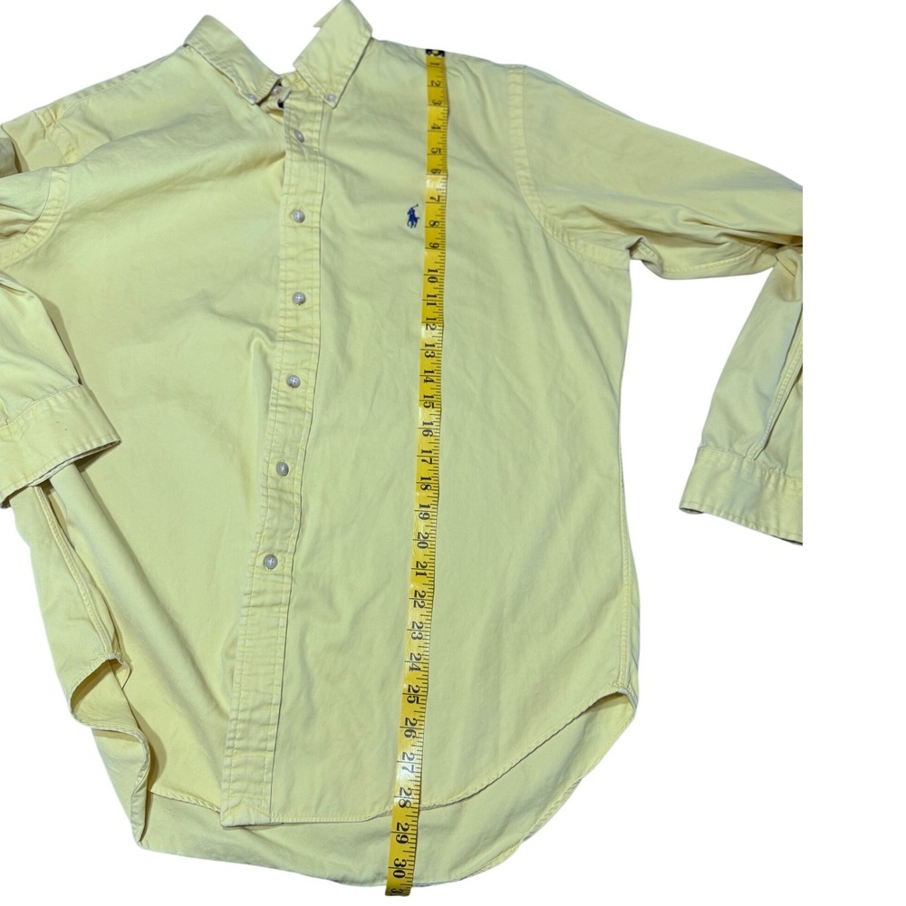 Ralph Lauren Button Down Shirt Woven Cotton Yellow Large Classic‎ Fit Preppy